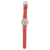 Kaninchen rosa Ohren weiße Gänseblümchen Armbanduhr (Flach)