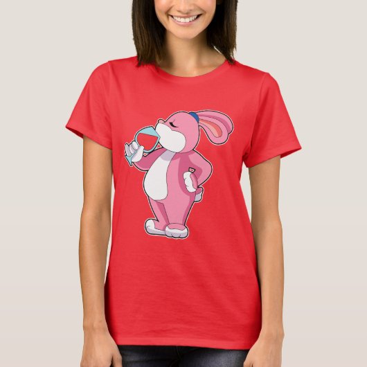 Kaninchen Rotwein T-Shirt (Vorderseite)