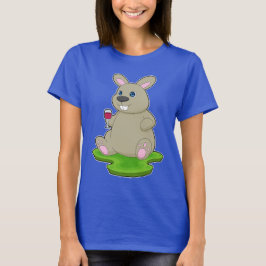 Kaninchen Rotwein T-Shirt
