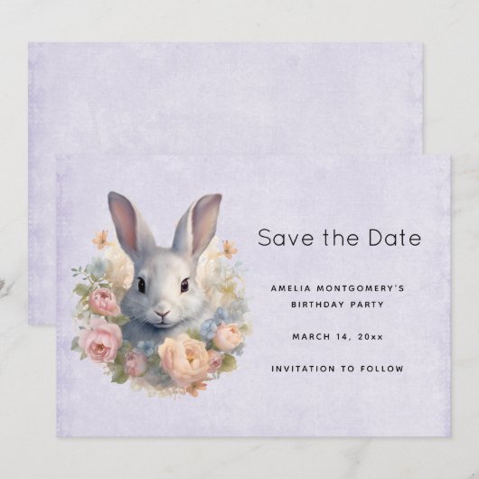 Kaninchen Save The Date (Vorne/Hinten)