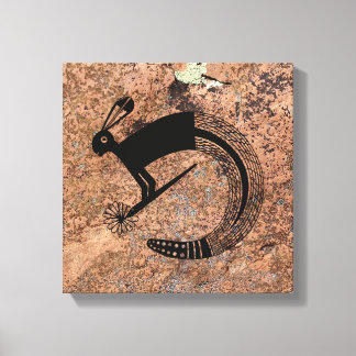 Kaninchen/Schlangenmythologie, Mimbres Pottery Des Leinwanddruck