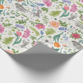 Kaninchen, Schmetterlinge und Blume Geschenkpapier (Ecke)