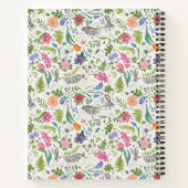 Kaninchen, Schmetterlinge und Blume Notizblock (Rückseite)