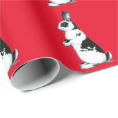 Kaninchen:Schwarz und Weiß Geschenkpapier (Rolleneckpunkt)