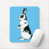 Kaninchen: Schwarz und Weiß Mousepad (Mit Mouse)