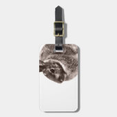 Kaninchen Schwarzweiss Gepäckanhänger (Vorderseite vertikal)