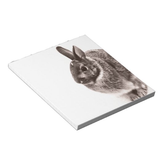 Kaninchen Schwarzweiß Notizblock (angewinkelt)