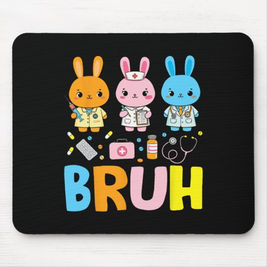 Kaninchen-Scrub zu Ostern Mousepad (Vorne)