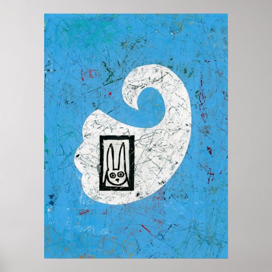 Kaninchen sehen ein Gespenst Poster Wall Art (Vorne)