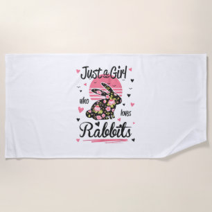 Kaninchen-Shirt. Nur ein Mädchen, das Kaninchen Li Strandtuch