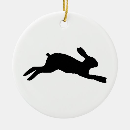 Kaninchen-Silhouette Keramik Ornament (Vorne)