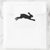 Kaninchen-Silhouette Quadratischer Aufkleber (Tasche)