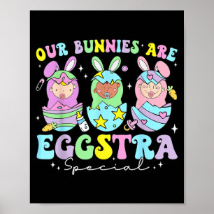 Kaninchen sind eggstra spezielle Mutter Baby Krank Poster