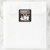 Kaninchen sind wie Kartoffelchips| Eigenhändlerges Quadratischer Aufkleber (Tasche)