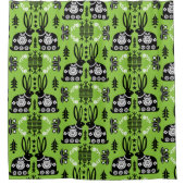 Kaninchen Skandinavische Volkskunst Duschvorhang (Vorderseite)