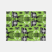 Kaninchen Skandinavische Volkskunst Fleecedecke (Vorderseite (Horizontal))