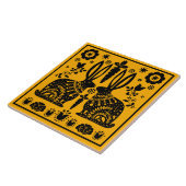 Kaninchen Skandinavische Volkskunst Fliese (Seite)