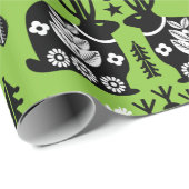 Kaninchen Skandinavische Volkskunst Geschenkpapier (Rolleneckpunkt)