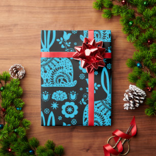 Kaninchen Skandinavische Volkskunst Geschenkpapier