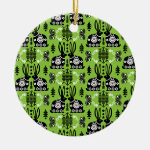 Kaninchen Skandinavische Volkskunst Keramik Ornament