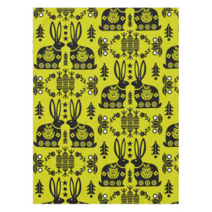 Kaninchen Skandinavische Volkskunst Tischdecke