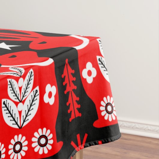 Kaninchen Skandinavische Volkskunst Tischdecke (Beispiel)