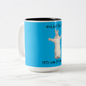 Kaninchen-Spaß-Tasse der 70er Jahre Zweifarbige Tasse (Vorderseite Links)