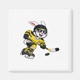 Kaninchen spielt Eishockey-Hase Ostern Sport Männe Magnet