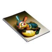 Kaninchen Spielzeug und Ostergelbe Ei Notizblock (Rechte Seite)