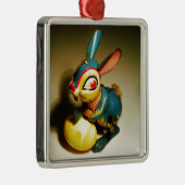 Kaninchen Spielzeug und Ostergelbe Ei Ornament Aus Metall (Rechts)