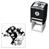 Kaninchen-Sträucher-niedlich-tierbaum Permastempel (Beispiel)