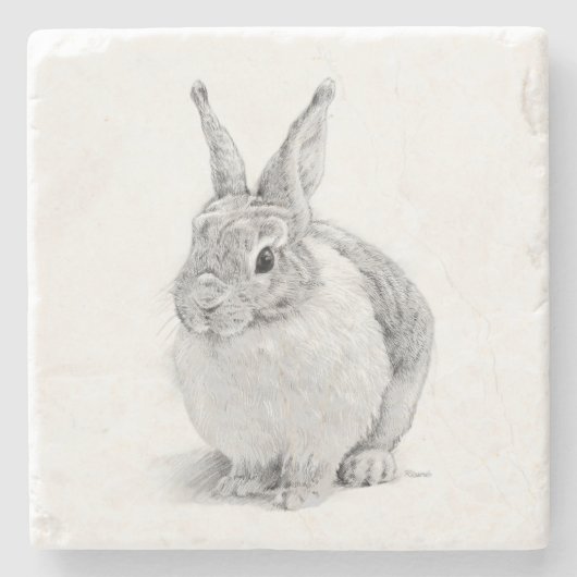 Kaninchen-Tag Steinuntersetzer (Vorderseite)