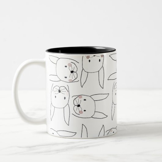 Kaninchen-Tasse Zweifarbige Tasse (Links)