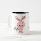 Kaninchen-Tasse Zweifarbige Tasse (Vorderseite Links)
