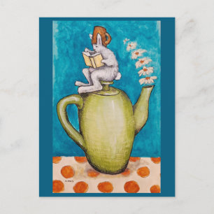 Kaninchen-Tee-Postkarte Postkarte