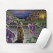 Kaninchen träumt Mousepad Fantasie-Blumen-Häschen (Mit Mouse)
