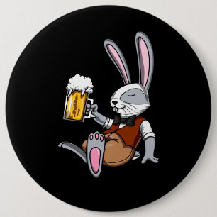 Kaninchen trinken Bier Bunny Funny Funny Party Button