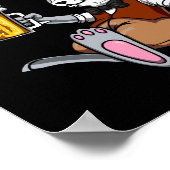 Kaninchen trinken Bier Bunny Funny Funny Party Poster (Ecke)