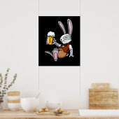 Kaninchen trinken Bier Bunny Funny Funny Party Poster (Küche)