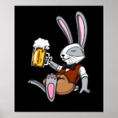 Kaninchen trinken Bier Bunny Funny Funny Party Poster (Vorne)
