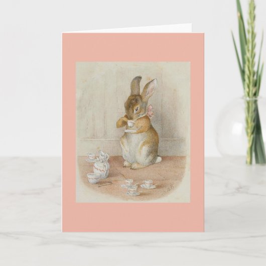 Kaninchen Trinktee von Beatrix Potter Karte (Vorderseite)