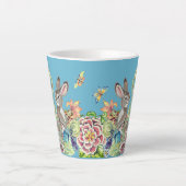 Kaninchen Türkis Chinoiserie Floral Milchtasse (Vorderseite)