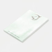 Kaninchen und Bird Monogram Post-it Klebezettel (angewinkelt)