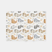 Kaninchen und Blätter Fleecedecke (Vorderseite (Horizontal))