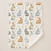 Kaninchen und Blätter Sherpadecke (Vorderseite)