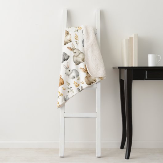 Kaninchen und Blätter Sherpadecke (Beispiel)