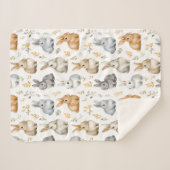 Kaninchen und Blätter Sherpadecke (Vorderseite (Horizontal))