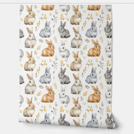 Kaninchen und Blätter Tapete