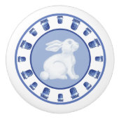 Kaninchen und Chinoiserie Pot Keramikknauf (Vorderseite)