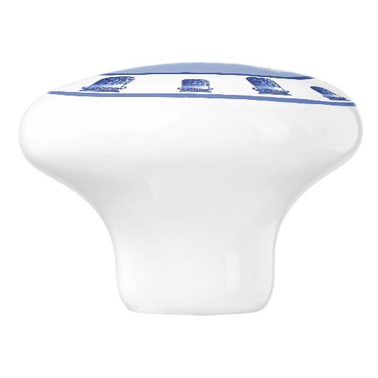 Kaninchen und Chinoiserie Pot Keramikknauf (Seitenansicht)